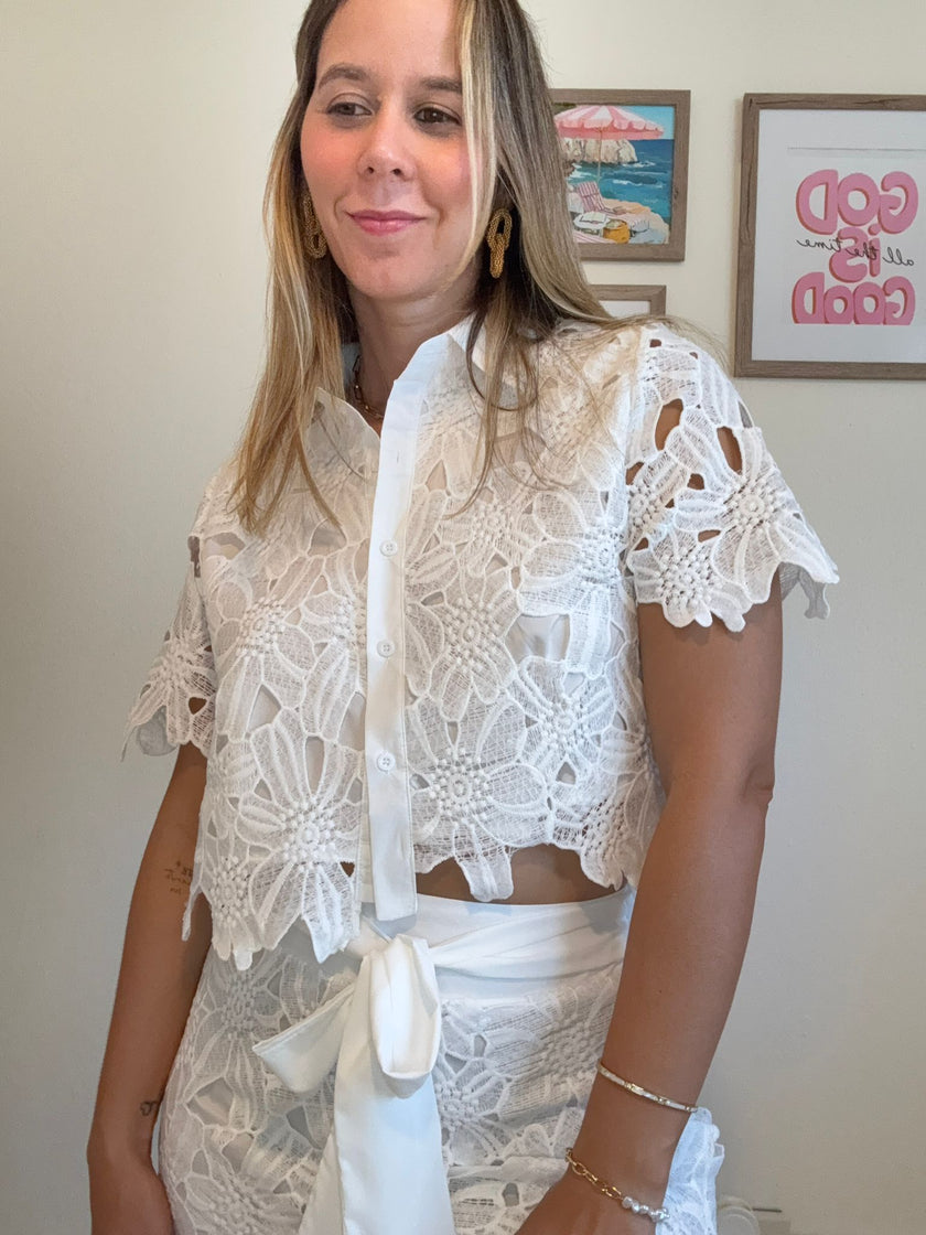 Floral Lace Two-piece Set